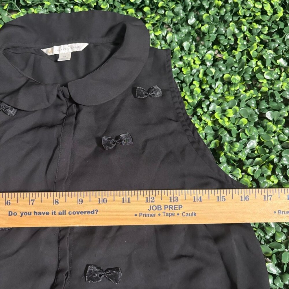 Black Button Down Collared Blouse - image 3